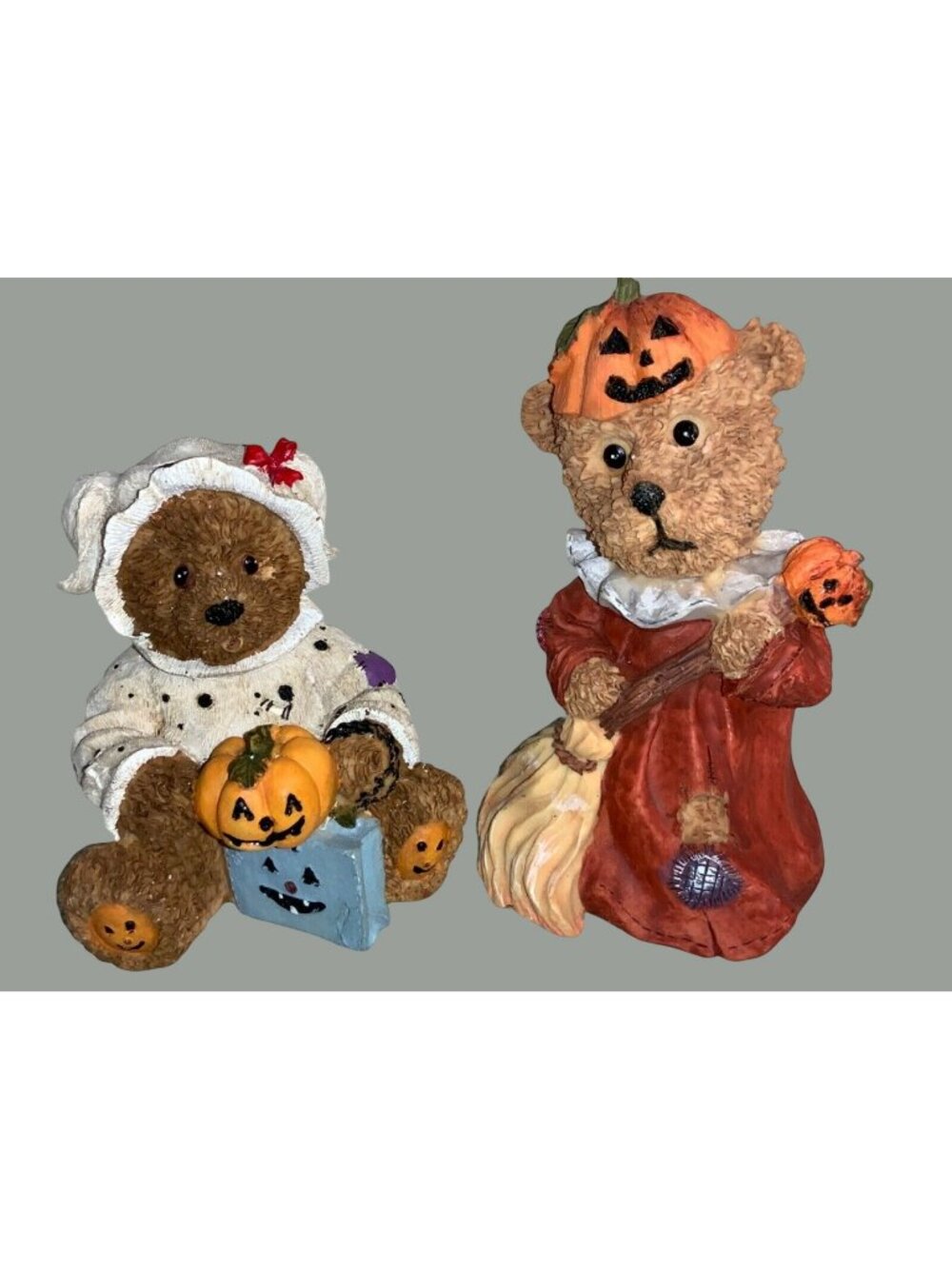Halloween Themed Bear Table Top Decorations Set of 2